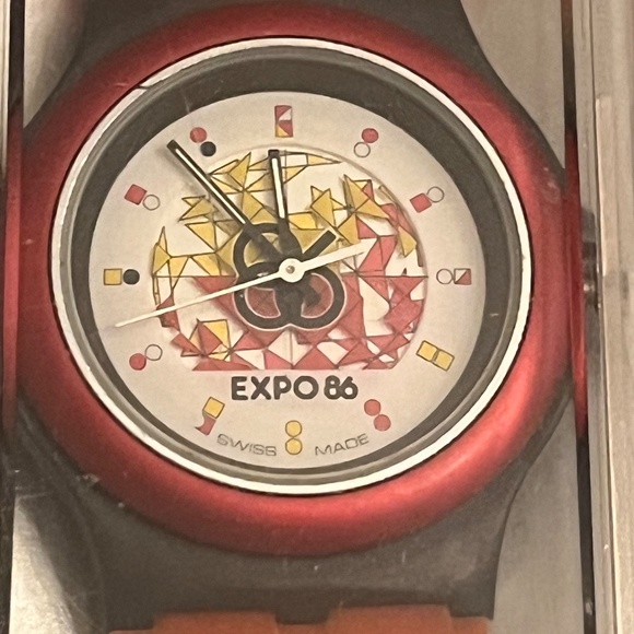 Vintage Women's Expo '86 Swatch Watch | NWT | Blue, Red, Black - Picture 3 of 5